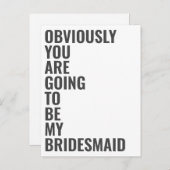 Zal jij mijn bruidsmeisje zijn, dat zal het zeker  uitnodiging briefkaart (Voorkant / Achterkant)