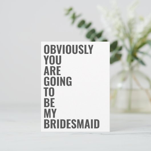 Zal jij mijn bruidsmeisje zijn, dat zal het zeker  uitnodiging briefkaart (Staand voorkant)