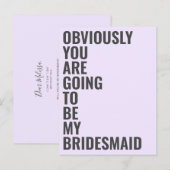 Zal jij mijn bruidsmeisje zijn, dat zal het zeker  uitnodiging briefkaart (Voorkant / Achterkant)