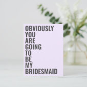 Zal jij mijn bruidsmeisje zijn, dat zal het zeker  uitnodiging briefkaart (Staand voorkant)