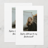 Zal jij mijn bruidsmeisje zijn foto elegant modern kaart (Voorkant / Achterkant)