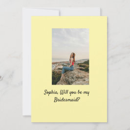 Zal jij mijn bruidsmeisje zijn foto elegante moder kaart