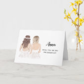 Zal Jij Mijn Bruidsmeisje Zijn Uitgeklapte Kaart (Gele Bloem)