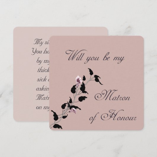 Zal Jij Mijn Getrouwde Getuige Roze Uitnodiging Zi (Voorkant / Achterkant)