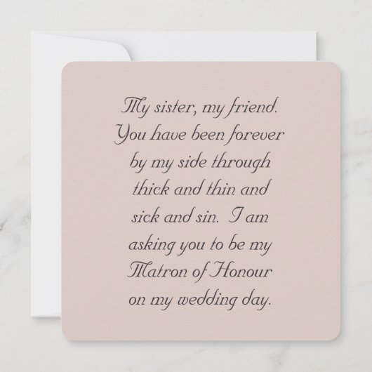 Zal Jij Mijn Getrouwde Getuige Roze Uitnodiging Zi (Achterkant)