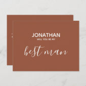 Zal jij mijn getuige zijn, eenvoudig terracotta ui uitnodiging briefkaart (Voorkant / Achterkant)