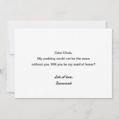 Zal Jij Mijn Getuige Zijn Huwelijksfeest Uitnodigi Kaart (Achterkant)