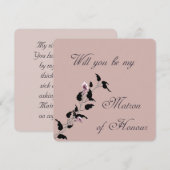 Zal Jij Mijn Getuige Zijn Roze Uitnodiging (Voorkant / Achterkant)