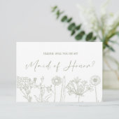 Zal Jij Mijn Getuige Zijn Sage Boho Bloemen (Staand voorkant)