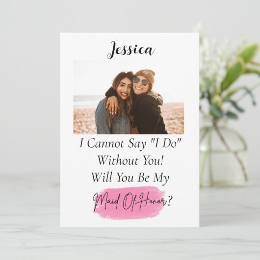 Zal Jij Mijn Getuige Zijn Voorstel Foto Feestdagenkaart (Staand voorkant)