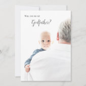 Zal jij mijn godfather volledige fotouitnodiging z kaart (Voorkant)
