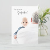 Zal jij mijn godfather volledige fotouitnodiging z kaart (Staand voorkant)