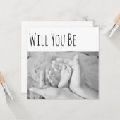 Zal jij mijn godMoeder Baby Feet zijn en Mam Hands Kaart (Voorkant / Achterkant in situ)