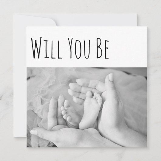 Zal jij mijn godMoeder Baby Feet zijn en Mam Hands Kaart (Voorkant)