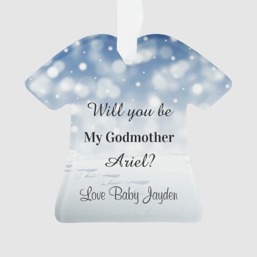 Zal jij mijn godmoeder kerstvoorstel worden? ornament (voorkant)