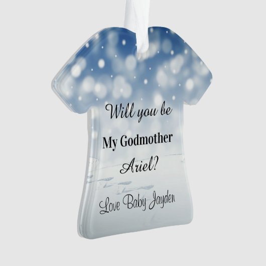 Zal jij mijn godmoeder kerstvoorstel worden? ornament (voorkant)