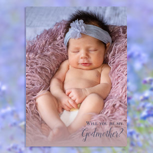 Zal jij mijn godmoeder volledige foto uitnodigen? kaart