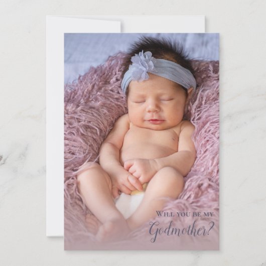 Zal jij mijn godmoeder volledige foto uitnodigen? kaart (Voorkant)