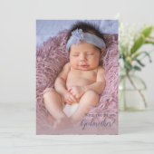 Zal jij mijn godmoeder volledige foto uitnodigen? kaart (Staand voorkant)