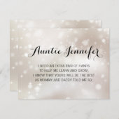 Zal jij mijn godmoeder zijn met goud en sterren? kaart (Voorkant / Achterkant)