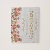 Zal jij mijn godmoeder zijn? Roze Magnolia Legpuzzel (Verticaal)