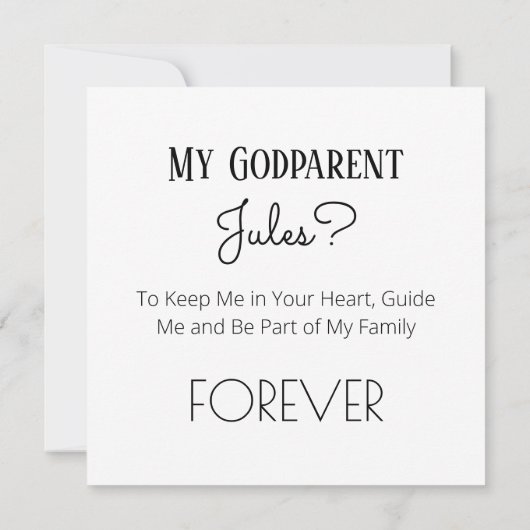 Zal jij mijn GodOuder Baby en sibling Foto zijn Kaart (Achterkant)