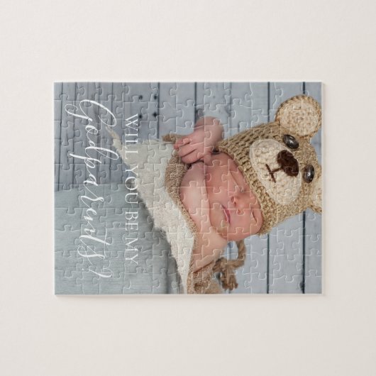 Zal jij mijn godouders Baby foto zijn? Legpuzzel (Horizontaal)