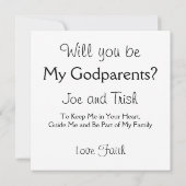 Zal jij mijn GodOuders Baby zijn met hoofdband? Kaart (Achterkant)