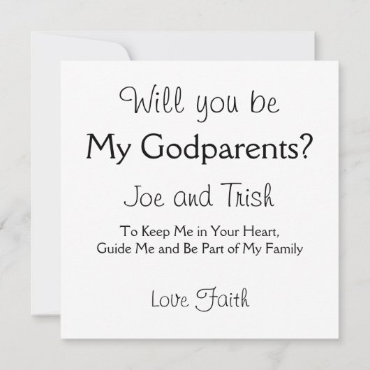 Zal jij mijn GodOuders Baby zijn met hoofdband? Kaart (Achterkant)