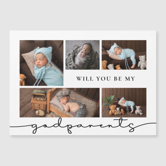 Zal jij mijn godouders fotocollage worden? (Voorkant)