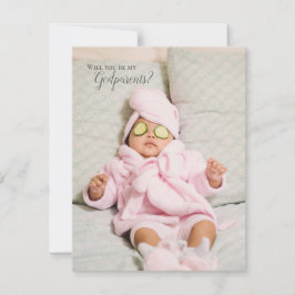Zal jij mijn godouders volledige foto uitnodigen? kaart