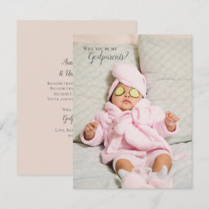 Zal jij mijn godouders volledige foto uitnodigen? kaart