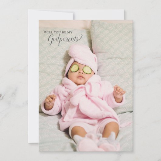 Zal jij mijn godouders volledige foto uitnodigen? kaart (Voorkant)