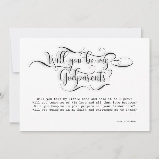 Zal jij mijn godouders zijn die Kaart voorstellen? (Voorkant)