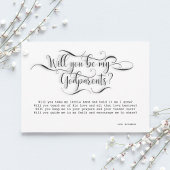 Zal jij mijn godouders zijn die Kaart voorstellen?