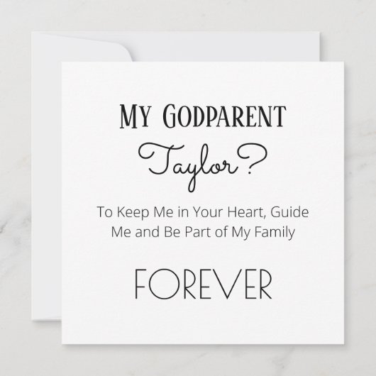 Zal jij mijn GodOuent Baby Foto Voorstel zijn? Kaart (Achterkant)