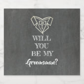 Zal jij mijn Groomsman zijn? Bier Etiket (Enkel label)