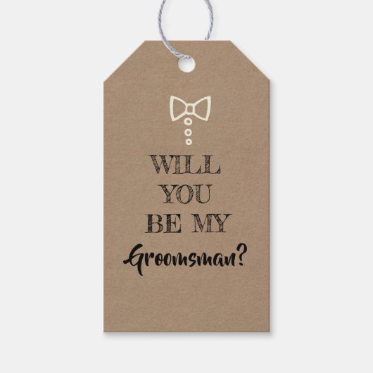 Zal jij mijn Groomsman zijn? Cadeaulabel (Voorkant)