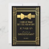 Zal jij mijn Groomsman zijn? | Grote Gatsby Grooms Kaart (Voorkant)