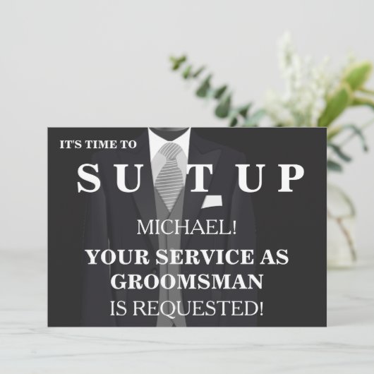 Zal jij mijn Groomsman zijn? Kaart (Staand voorkant)