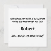 Zal jij mijn Groomsman zijn? Kaart (Achterkant)