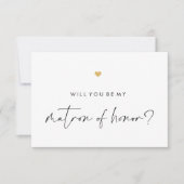 Zal jij mijn matron Script Gold Heart zijn? Kaart (Voorkant)