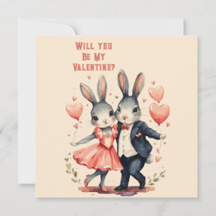 Zal Jij Mijn Valentijn Konijnenkoppel Zijn Kaart