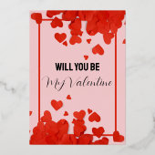 Zal jij mijn Valentijn zijn? Folie Feestdagenkaart (Voorkant)