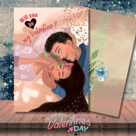Zal Jij Mijn Valentijn Zijn Koppel Knuffelen Feestdagenkaart