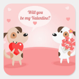 Zal jij mijn Valentijn zijn? Vierkante Sticker