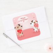 Zal jij mijn Valentijn zijn? Vierkante Sticker (Envelop)