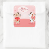 Zal jij mijn Valentijn zijn? Vierkante Sticker (Tas)