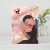 Zal jij mijn Valentijnskoppel zijn dat knuffelt Feestdagenkaart (Staand voorkant)