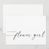 Zal jij onze Bloemenmeisje worden? | Modern minima (Voorkant / Achterkant)